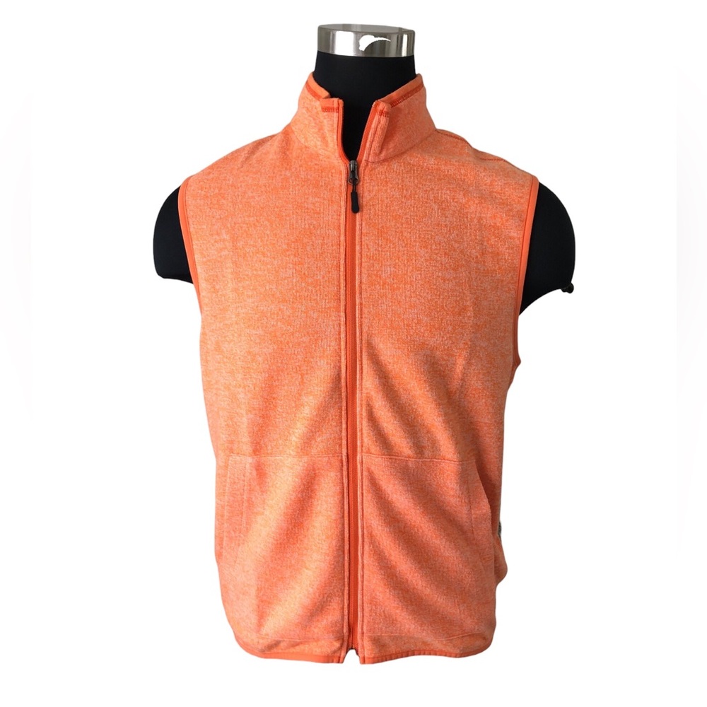 Robert Graham Klose Vest Mens Size Large Full Zip Ultra Soft Orange Pocket (NWT)